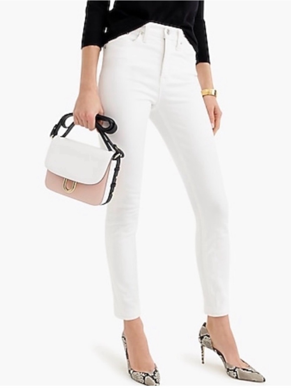 JCrew Women’s High-Rise White Skinny Jeans— 30 T